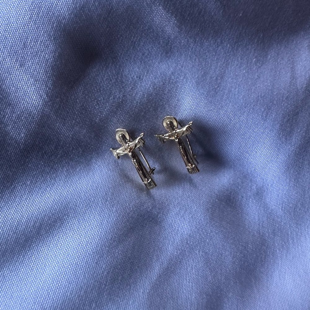 Gold 10K Cross Earrings